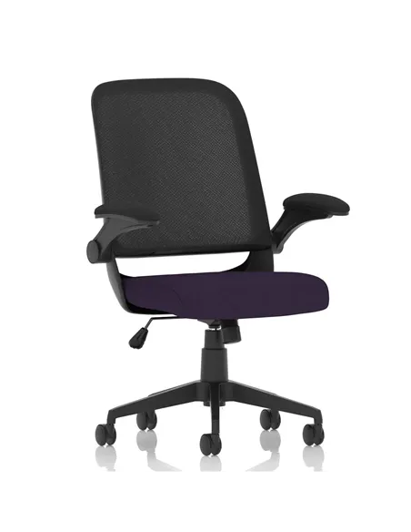 Dynamic Crew Task Operator Bespoke Fabric Seat Tansy Purple Mesh Office Chair With Folding Arms KCUP2023