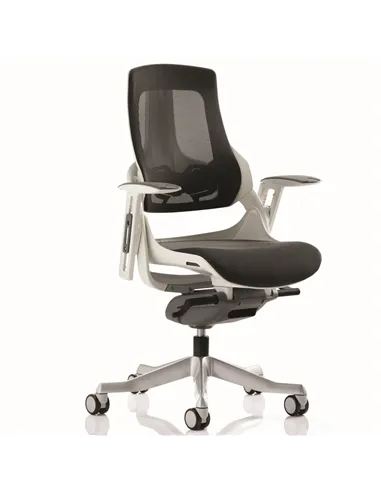 Dynamic Zure Executive Office Chair White Shell Charcoal Mesh With Arms EX000111