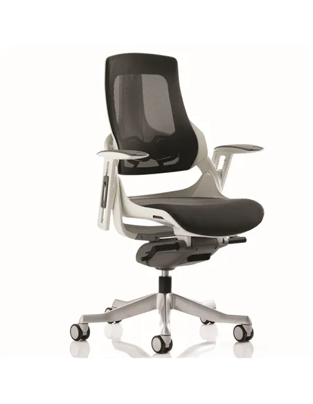 Dynamic Zure Executive Office Chair White Shell Charcoal Mesh With Arms EX000111