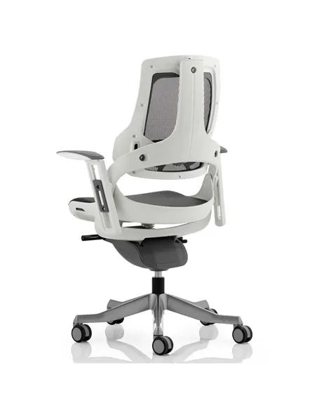 Dynamic Zure Executive Office Chair White Shell Charcoal Mesh With Arms EX000111