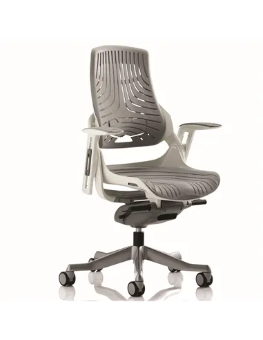 Dynamic Zure Executive Office Chair White Shell Elastomer Gel Grey With Arms EX000112