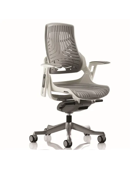 Dynamic Zure Executive Office Chair White Shell Elastomer Gel Grey With Arms EX000112