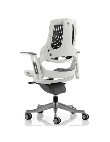 Dynamic Zure Executive Office Chair White Shell Elastomer Gel Grey With Arms EX000112