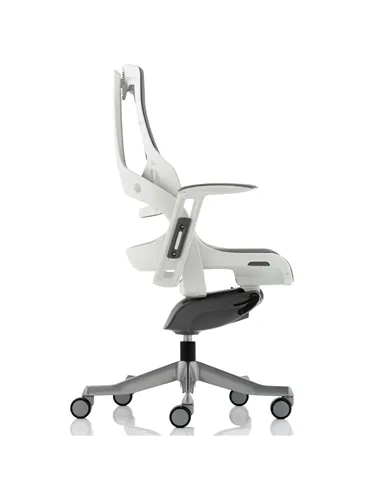 Dynamic Zure Executive Office Chair White Shell Elastomer Gel Grey With Arms EX000112