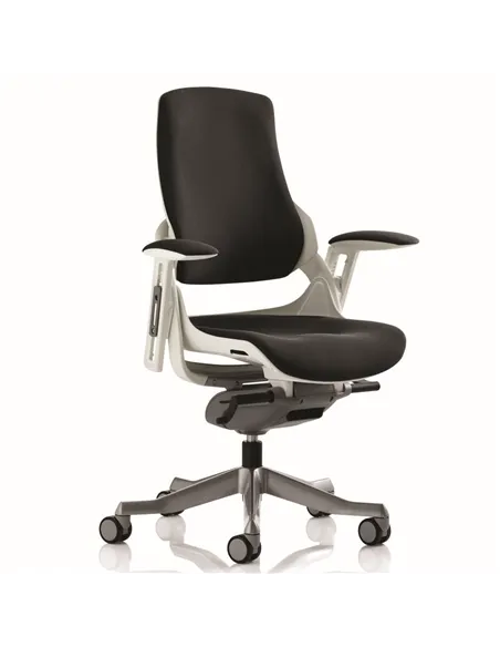 Dynamic Zure Executive Office Chair White Shell Black Fabric With Arms EX000114