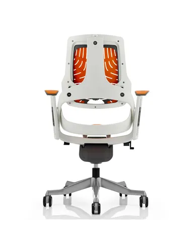 Dynamic Zure Executive Office Chair White Shell Elastomer Gel Orange With Arms EX000133