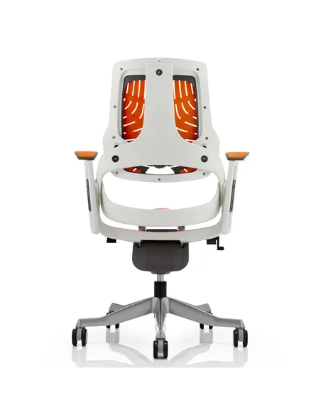 Dynamic Zure Executive Office Chair White Shell Elastomer Gel Orange With Arms EX000133