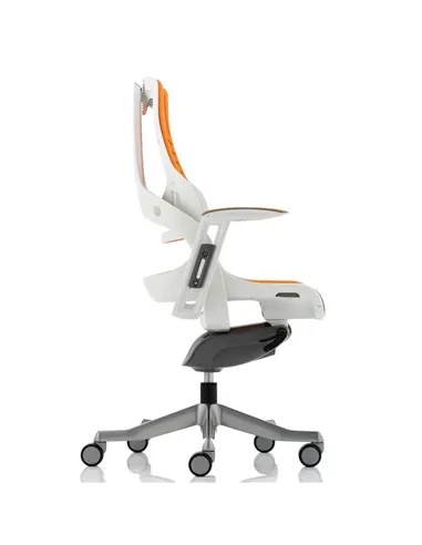 Dynamic Zure Executive Office Chair White Shell Elastomer Gel Orange With Arms EX000133
