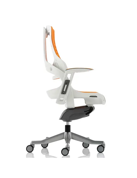 Dynamic Zure Executive Office Chair White Shell Elastomer Gel Orange With Arms EX000133