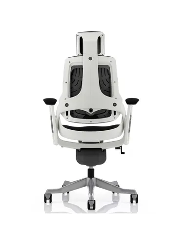 Dynamic Zure Executive Office Chair White Shell Black Fabric With Arms And Headrest KC0161