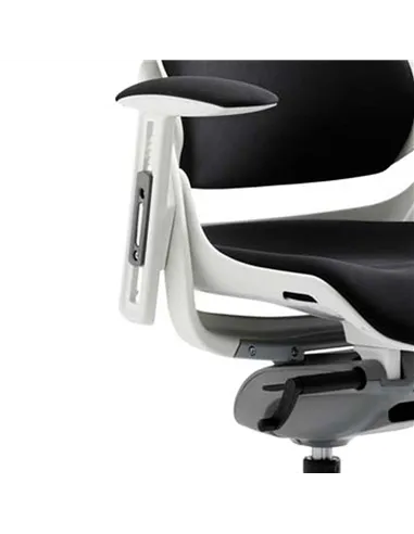 Dynamic Zure Executive Office Chair White Shell Black Fabric With Arms And Headrest KC0161