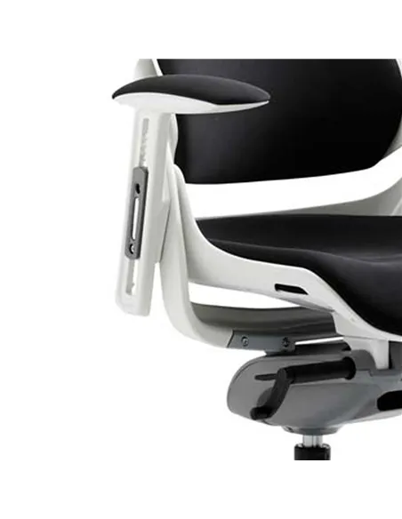Dynamic Zure Executive Office Chair White Shell Black Fabric With Arms And Headrest KC0161