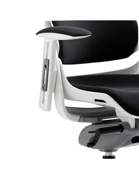 Dynamic Zure Office Chair White Shell  Black Fabric Back Bespoke Colour Seat Myrrh Green KCUP0698