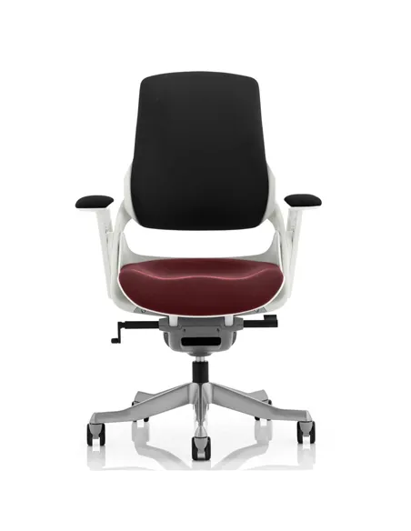 Dynamic Zure Office Chair White Shell  Black Fabric Back Bespoke Colour Seat Ginseng Chilli KCUP0702