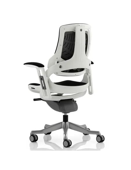 Dynamic Zure Office Chair White Shell  Black Fabric Back Bespoke Colour Seat Ginseng Chilli KCUP0702