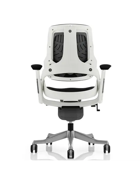 Dynamic Zure Office Chair White Shell  Black Fabric Back Bespoke Colour Seat Ginseng Chilli KCUP0702