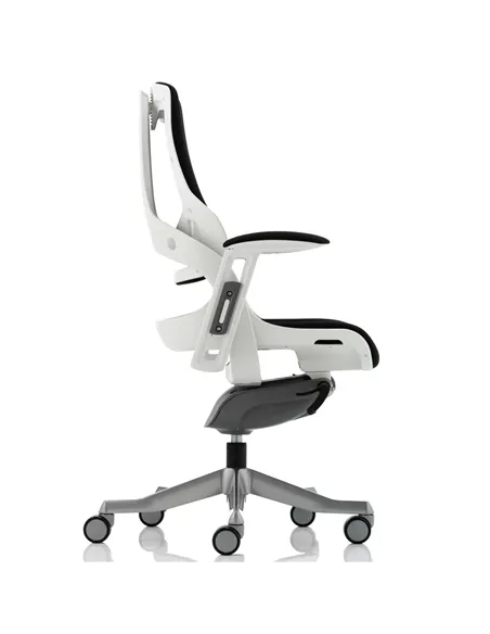 Dynamic Zure Office Chair White Shell  Black Fabric Back Bespoke Colour Seat Ginseng Chilli KCUP0702