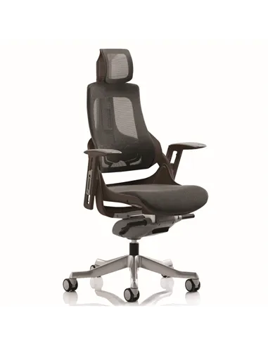 Dynamic Zure Executive Office Chair Black Shell Charcoal Mesh And Headrest KCUP1281