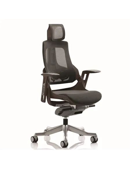 Dynamic Zure Executive Office Chair Black Shell Charcoal Mesh And Headrest KCUP1281