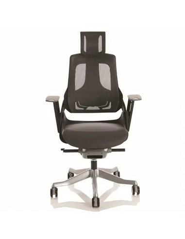 Dynamic Zure Executive Office Chair Black Shell Charcoal Mesh And Headrest KCUP1281