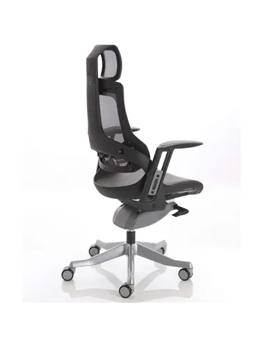 Dynamic Zure Executive Office Chair Black Shell Charcoal Mesh And Headrest KCUP1281