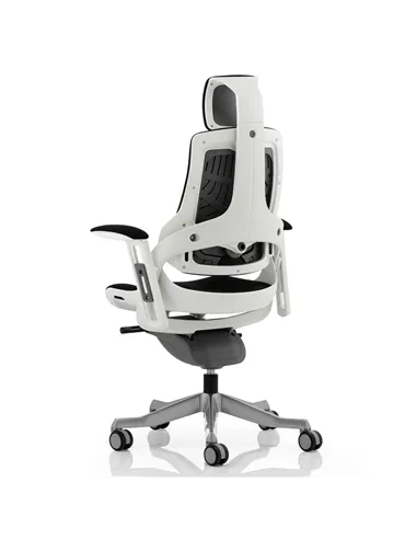 Dynamic Zure Office Chair White Shell  With Headrest Fully Bespoke Colour Maringa Teal KCUP1286