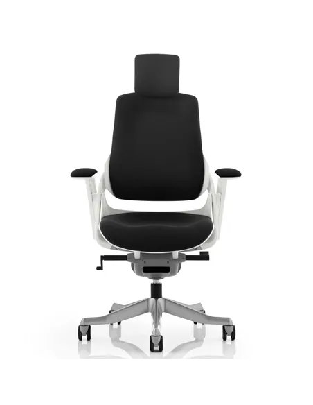 Dynamic Zure Office Chair White Shell  With Headrest Fully Bespoke Colour Stevia Blue KCUP1288