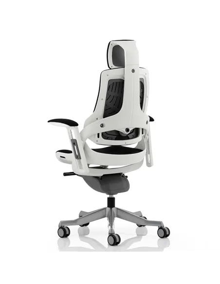 Dynamic Zure Office Chair White Shell  With Headrest Fully Bespoke Colour Senna Yellow KCUP1289