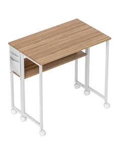HOMCOM 80 cm Drop Leaf Writing Work Desk - Natural Wood Finish