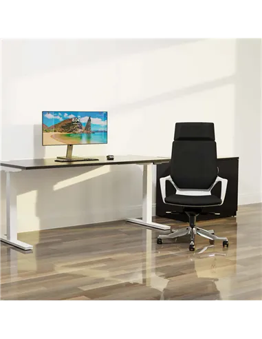 Dynamic Xenon Executive Office Chair High Back Black Fabric With Headrest KC0226