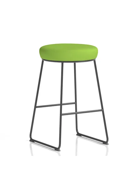 Dynamic Turin Stool Black Frame Bespoke Myrrh Green Seat Pad KCUP2148