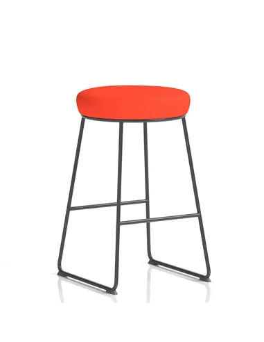 Dynamic Turin Stool Black Frame Bespoke Tabasco Orange Seat Pad KCUP2151