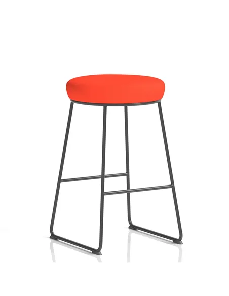 Dynamic Turin Stool Black Frame Bespoke Tabasco Orange Seat Pad KCUP2151