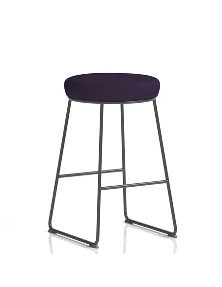 Dynamic Turin Stool Black Frame Bespoke Tansy Purple Seat Pad KCUP2152