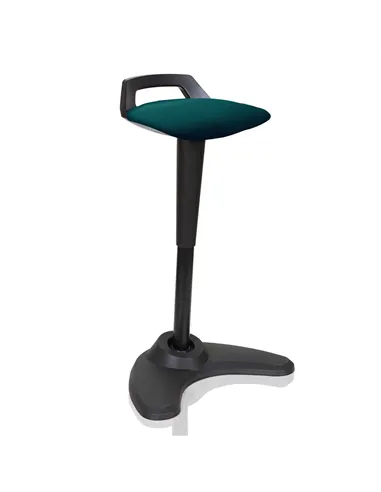 Dynamic Spry Office Stool Black Frame Bespoke Colour Seat Maringa Teal KCUP1204