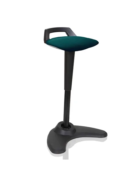 Dynamic Spry Office Stool Black Frame Bespoke Colour Seat Maringa Teal KCUP1204