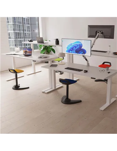 Dynamic Spry Office Stool Black Frame Bespoke Colour Seat Maringa Teal KCUP1204