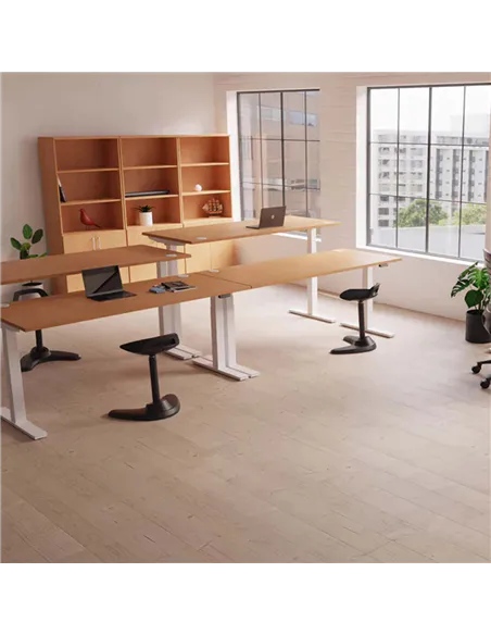 Dynamic Spry Office Stool Black Frame Bespoke Colour Seat Maringa Teal KCUP1204