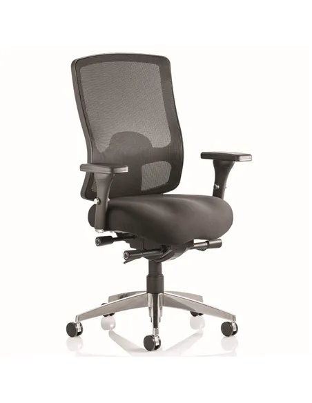 Dynamic Regent Task Operator Chair Black Fabric Black Mesh Back With Arms OP000113