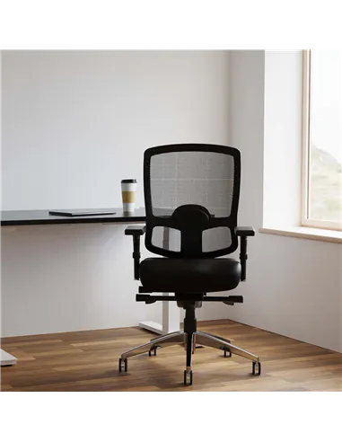 Dynamic Regent Task Operator Chair Black Fabric Black Mesh Back With Arms OP000113