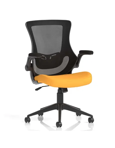 Dynamic Orbit Black Mesh Back Office Chair Bespoke Colour Seat Senna Yellow KCUP2141