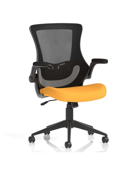 Dynamic Orbit Black Mesh Back Office Chair Bespoke Colour Seat Senna Yellow KCUP2141