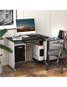 HOMCOM Computer Desk with Sliding Keyboard Tray, Storage Drawers and Host Box Shelf, Home Office Desk, Study Workstation, 100 x  2