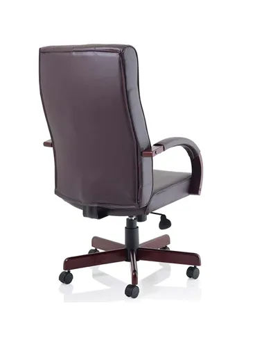 Dynamic Chesterfield Executive Office Chair Burgundy Leather With Arms EX000004