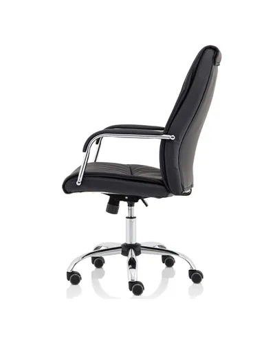 Dynamic Carter Black Luxury Faux Leather Office Chair With Arms EX000148
