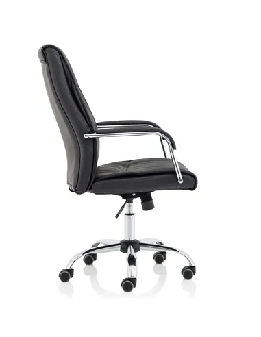 Dynamic Carter Black Luxury Faux Leather Office Chair With Arms EX000148