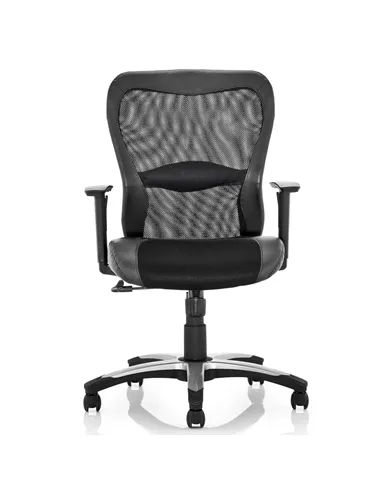 Dynamic Victor II Executive Office Chair Black Leather Black Mesh With Arms EX000075