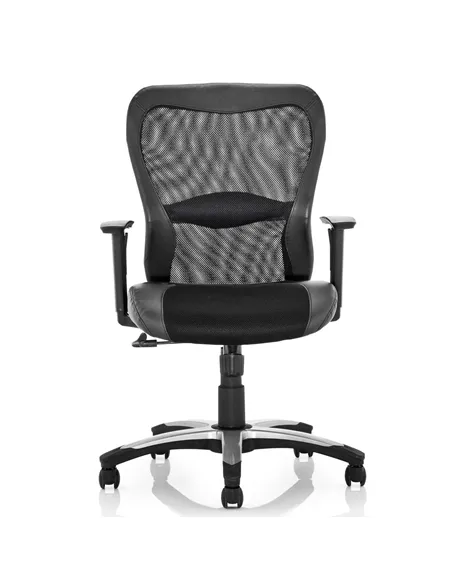 Dynamic Victor II Executive Office Chair Black Leather Black Mesh With Arms EX000075