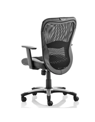 Dynamic Victor II Executive Office Chair Black Leather Black Mesh With Arms EX000075
