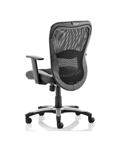 Dynamic Victor II Executive Office Chair Black Leather Black Mesh With Arms EX000075